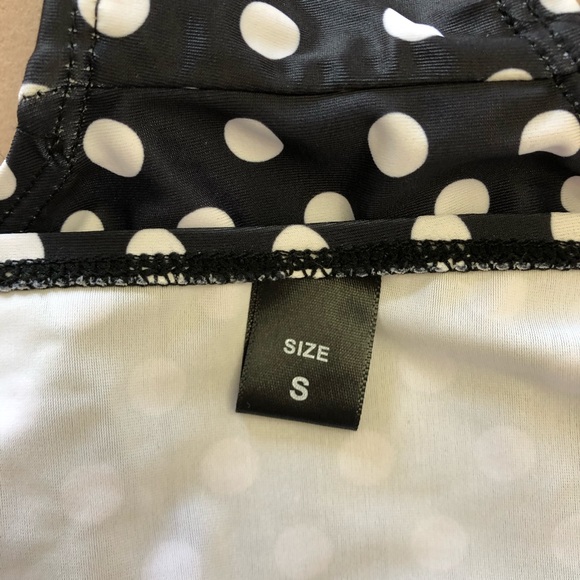 Neon Pink Black & White Striped Polka Dot Bikini - Picture 8 of 8